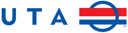 Blue text "UTA" next to a red, white, and blue circular logo with "SM"