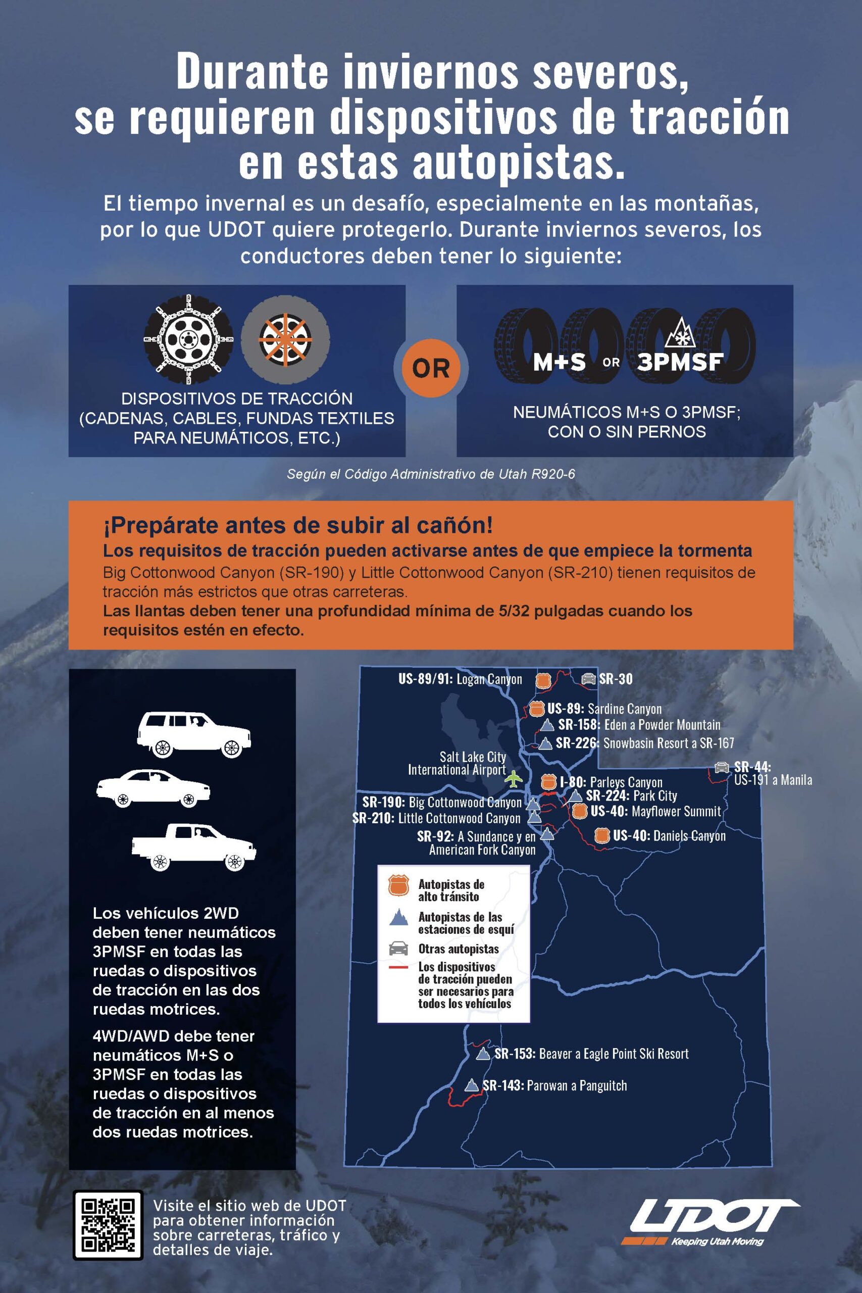Severe winter traction device requirements map for Oregon highways