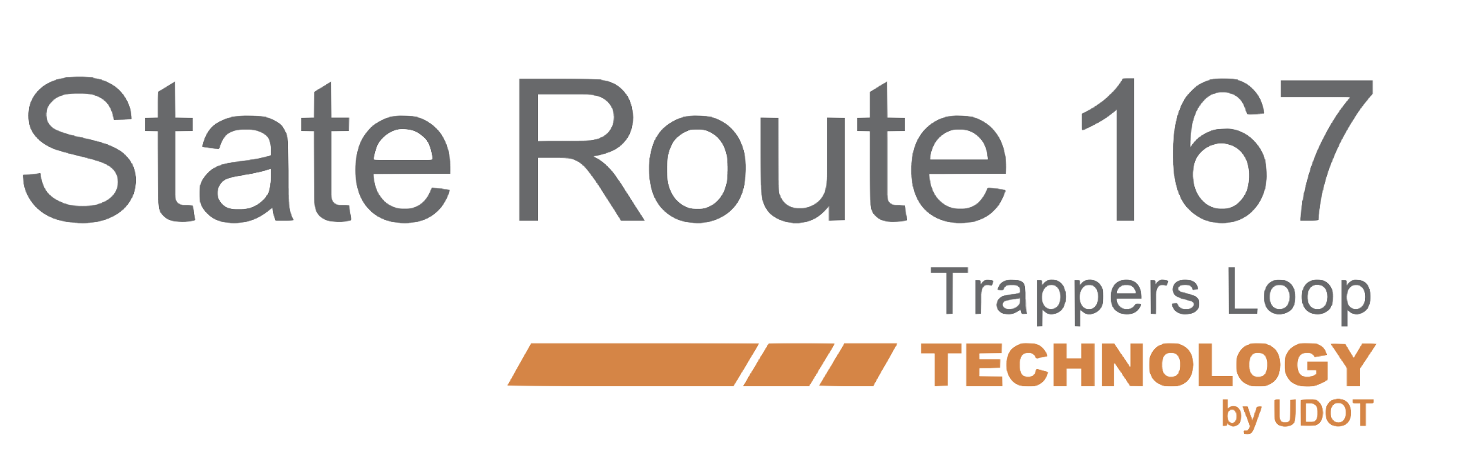 State Route 167 graphic with Trappers Loop technology and UDOT branding